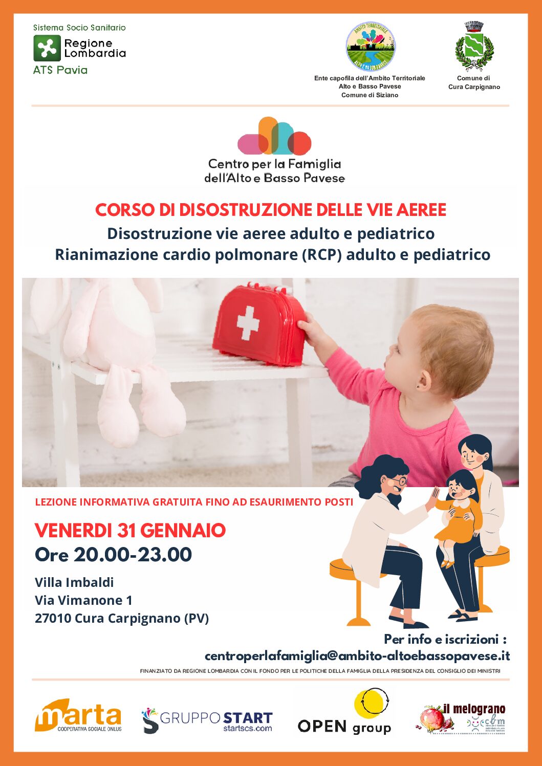 VENERDI’ 31 GENNAIO – CORSO DI DISOSTRUZIONE DELLE VIE AEREE