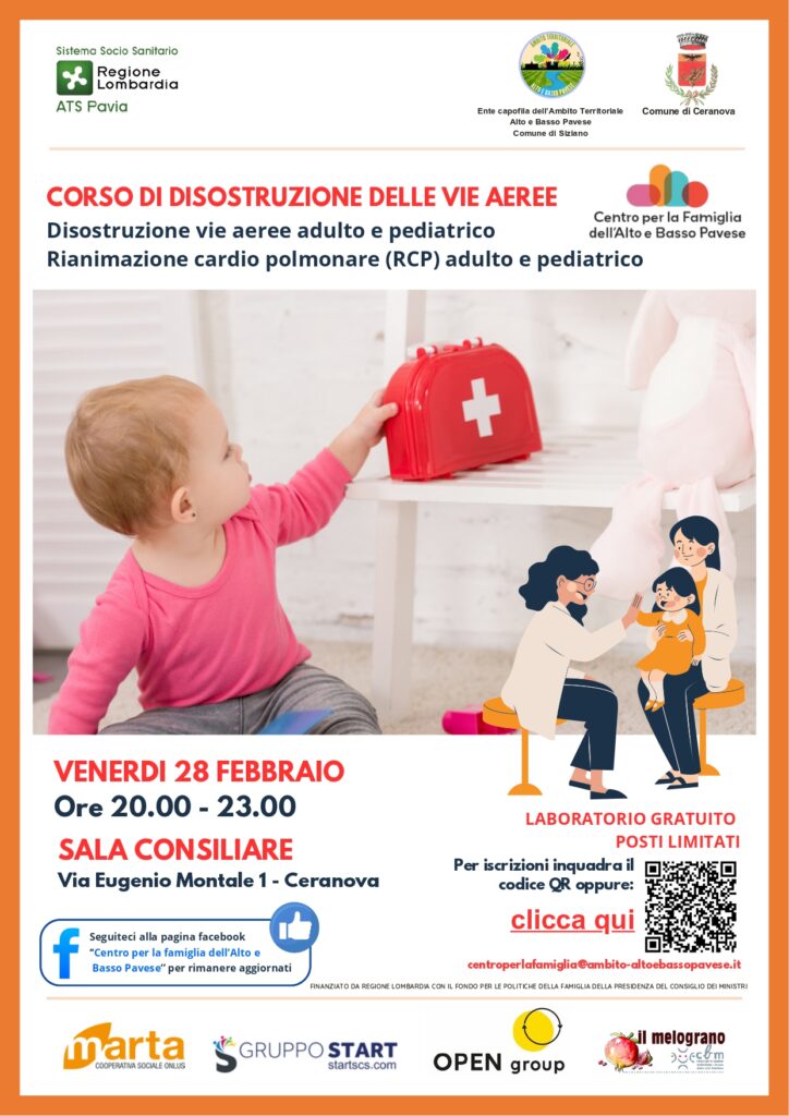 VENERDI’ 28 FEBBRAIO – CORSO DI DISOSTRUZIONE DELLE VIE AEREE